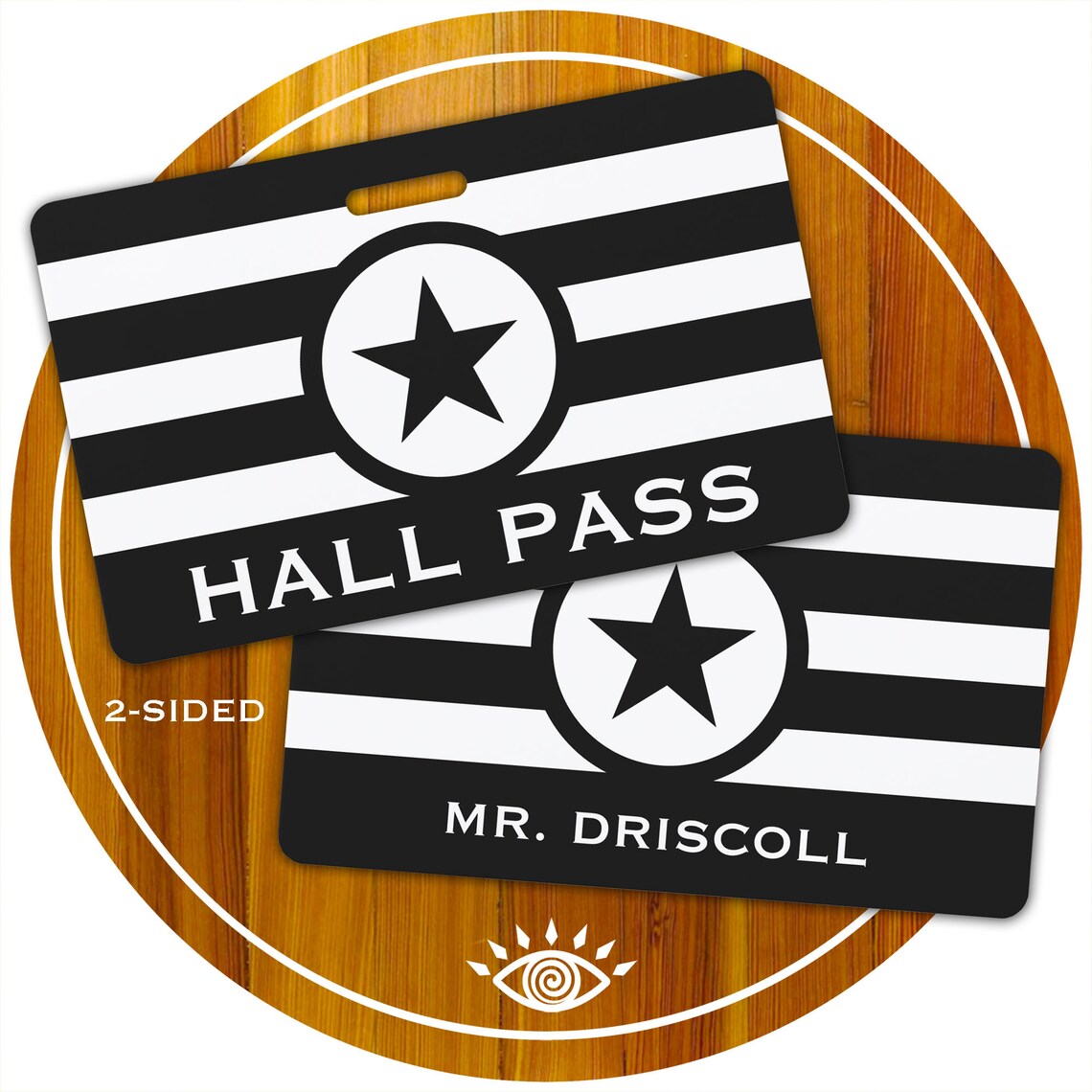 Modern Chic Stripes Classroom Hall Passes for Teachers, Personalized ...