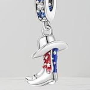 Lone Star State Texas Star Boot SS925 Charm fits Pandora  Bracelet