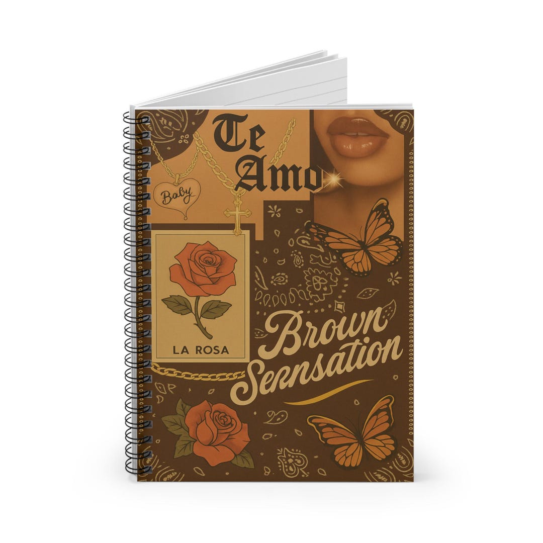 Te Amo La Rosa Journal – Chicano Art, Butterfly & Rose Spiral Notebook ...