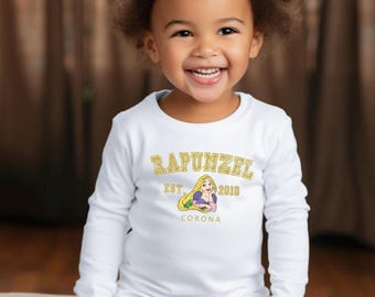 Rapunzel-shirt met lange mouwen voor peuters, verwarde filmkleding