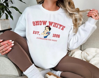 Vintage sneeuwwitje sweatshirt – Disney prinses ronde hals, retro trui een koninkrijk ver weg, gezellig sprookjescadeau voor haar
