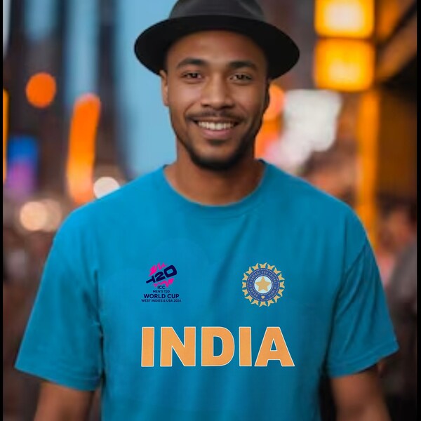Unisex India Cricket T-shirt for 2024 T20 World Cup
