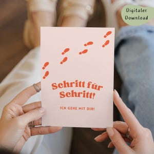 Schritt für Schritt! - Postkarte als digitaler Download - Unterstützung bei der Krankheitsbewältigung
