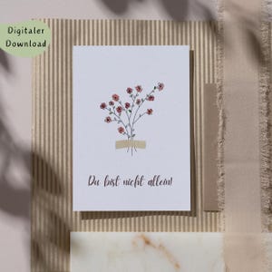 Du bist nicht allein! - Postkarte als digitaler Download - Unterstützung bei der Krankheitsbewältigung