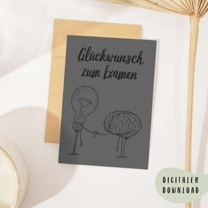Examen geschafft! - Postkarte als digitaler Download: Glückwunsch-Karte für Pflegekräfte