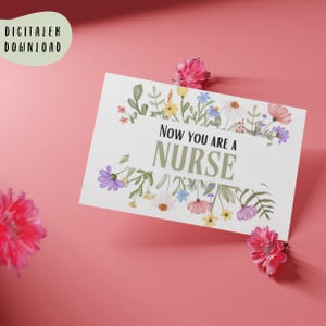 ¡Eres enfermera! - Tarjeta de felicitación plegable como descarga digital: tarjeta de felicitación como regalo para sus seres queridos