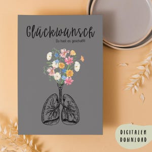 Du hast es geschafft! - Postkarte als digitaler Download: Glückwunschkarte, als Geschenk für deine Liebsten