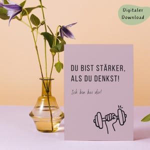 Du bist stark! - Postkarte als digitaler Download - Unterstützung bei der Krankheitsbewältigung