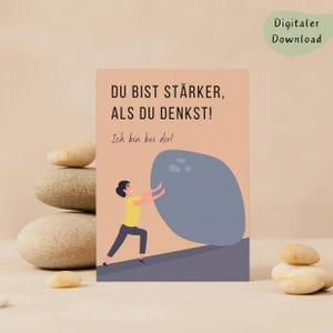 Ich bin bei dir! - Postkarte als digitaler Download - Unterstützung bei der Krankheitsbewältigung
