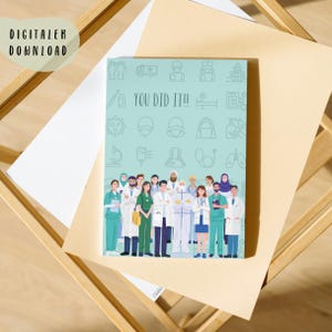 ¡Lo hiciste! Postal como descarga digital: Regalo para enfermeras y médicos