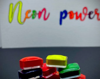 Watercolor paint neon set