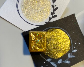 Aquarellfarbe handgemacht Golden globe metalic farbe