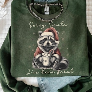 Cute Christmas Raccoon PNG, Hot Cocoa Winter Animal Clipart, Santa Hat Holiday Sublimation, Cozy Xmas Mug Design, Vintage Retro Art