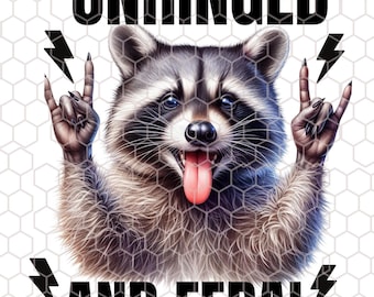 Rock and Roll Raccoon PNG: Funny Sarcastic Design (Digital Download