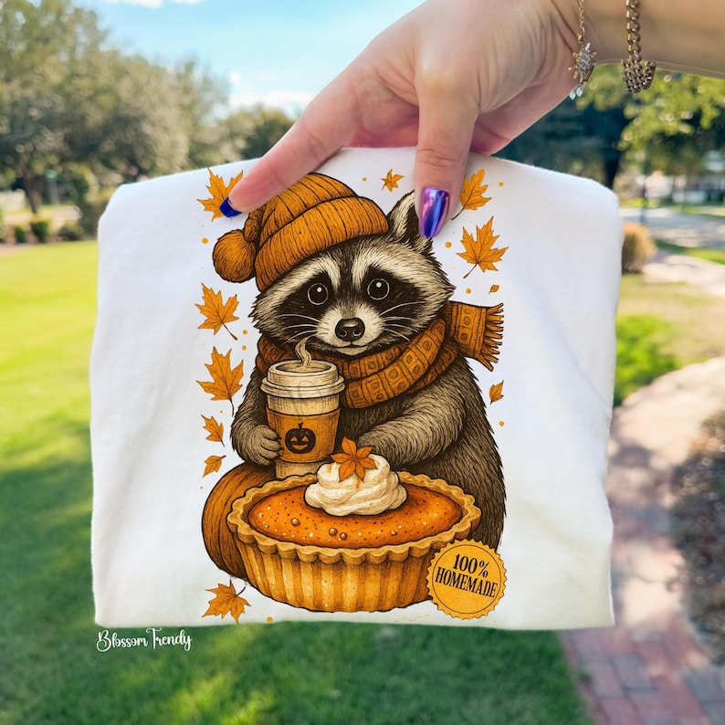 Fall Racoon Freshie Cozy Fall Raccoon PNG, Pumpkin Pie Latte Clipart, Cute Autumn Woodland ...