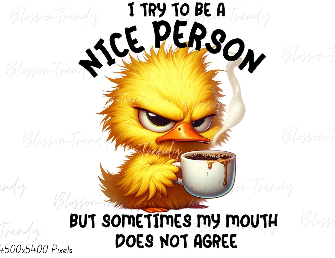Sarcastic PNG Bundle, Grumpy Duck PNG, Funny Duck PNG, Sarcastic Quotes ...