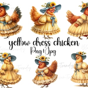 Watercolor Chicken PNG: Farmhouse Hen Clipart (Digital Download)