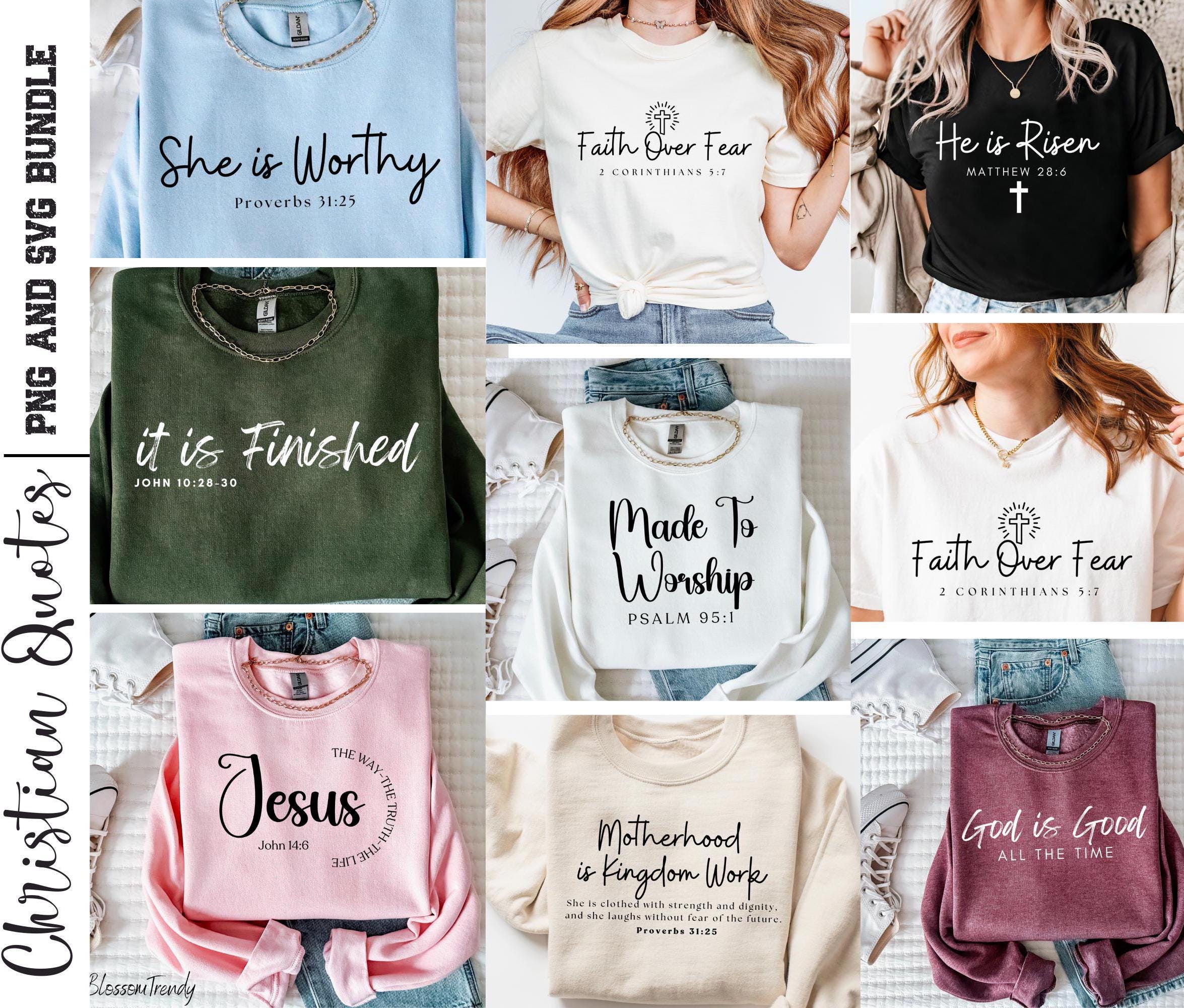 Christian SVG Bundle: Bible Verse, Jesus, Minimalist Design (PNG File)