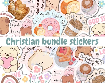 Adorable Holographic Christian Stickers, Faith Stickers, Bible Verse Stickers, Scripture Decals, Religious Aesthetic Vinyl, Cute Stickers