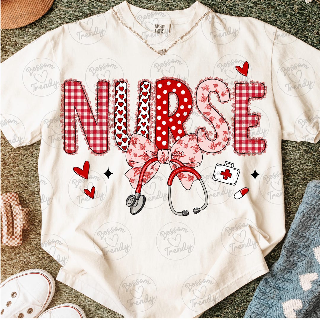 Pink Valentine Nurse PNG, Coquette Nurse PNG, Nurse Valentines Design ...