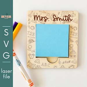 Lehrer Wertschätzung, Post-it-Halter Digitale Datei, Gekritzel, erzielte SVG-Datei, Digital Download, Laser-Datei
