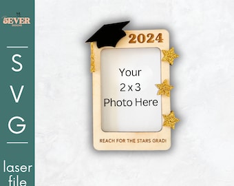 Graduation Digital File, Fridge Magnet, Grad Picture Frame, SVG File, Digital Download, Laser File, 2024 - 2030 Grad Fridge Magnet