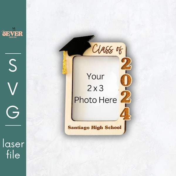 Graduation Digital File, Fridge Magnet, Grad Picture Frame, SVG File, Digital Download, Laser File, 2024 Grad Fridge Magnet