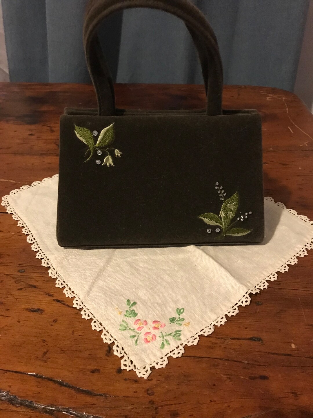 Flower Velvet Clutch main image 1