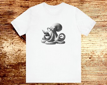 Doctopus II T-Shirt / Krake / Meer / Tier / Ozean / Lesen / Bücherwurm / Einzigartig / Original / Authentisch / Herren / Damen / Tee