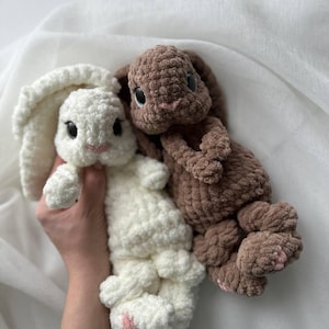Crochet Plush Bunny Snuggler Pattern: Cuddle Mini Rabbit Lovey (Digital Download)