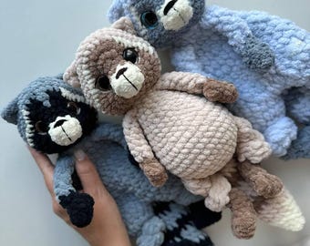 Crochet Raccoon Lovey Pattern: Plush Snuggler Toy (Digital Pattern)