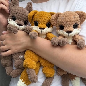 Virkat mönster med räv och ekorre: Amigurumi Snuggler (PDF-mönster)