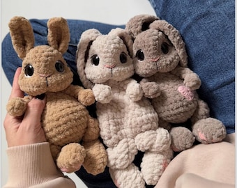 Crochet Bunny Pattern – Amigurumi Rabbit Toy, Lovey, Baby Snuggler (Digital Download)