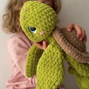 Crochet Turtle Lovey PATTERN: Amigurumi Snuggler Tutorial (Digital Download)