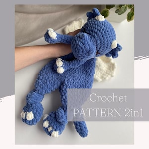 Dragon/Dino Lovey Crochet Pattern: Amigurumi Snuggler (PDF Download)