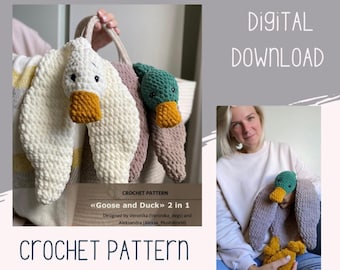 Crochet Mallard Duck & Goose Snuggler Pattern (PDF Download)