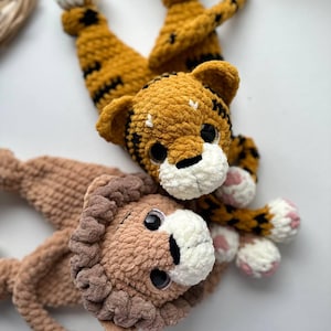 Virkmönster för lejon och tiger: Amigurumi Snuggler-leksak (PDF-mönster)