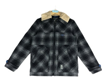 Japanese Brand Luker by Neighborhood Double Pocket Shadow Plaid Jacket Small Neighborhood Workers Jacket Neighborhood Sherpa Neck Jacket S