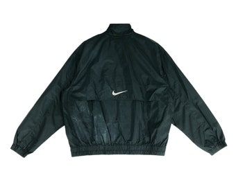 Vintage jaren 90 Nike Swoosh Training Jacket Medium Nike Swoosh Windbreaker Jacket Nike Sportswear Groene Jas jaren 1980 Nike Light Jacket Maat M