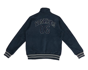 Vintage New York Yankees Fleece mezza cerniera giacca media anni '90 Yankees Mlb Warmer Jacket Ny Yankees maglione Yankees Fleece Jumper Taglia M