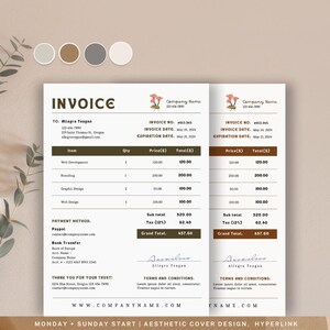 Invoice Template - Editable PDF, Customizable Business Invoice Template, Professional Invoice Design, Digital Download for Small Business