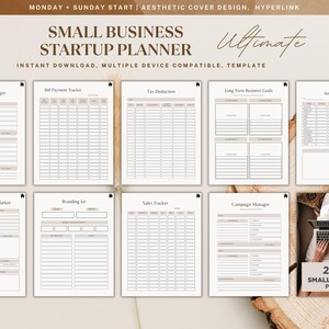 Small Business Startup Planner - Digital Business Plan, Goal Setting, Budget Tracker, Marketing Planner, PDF Printable, Entrepreneur Planner