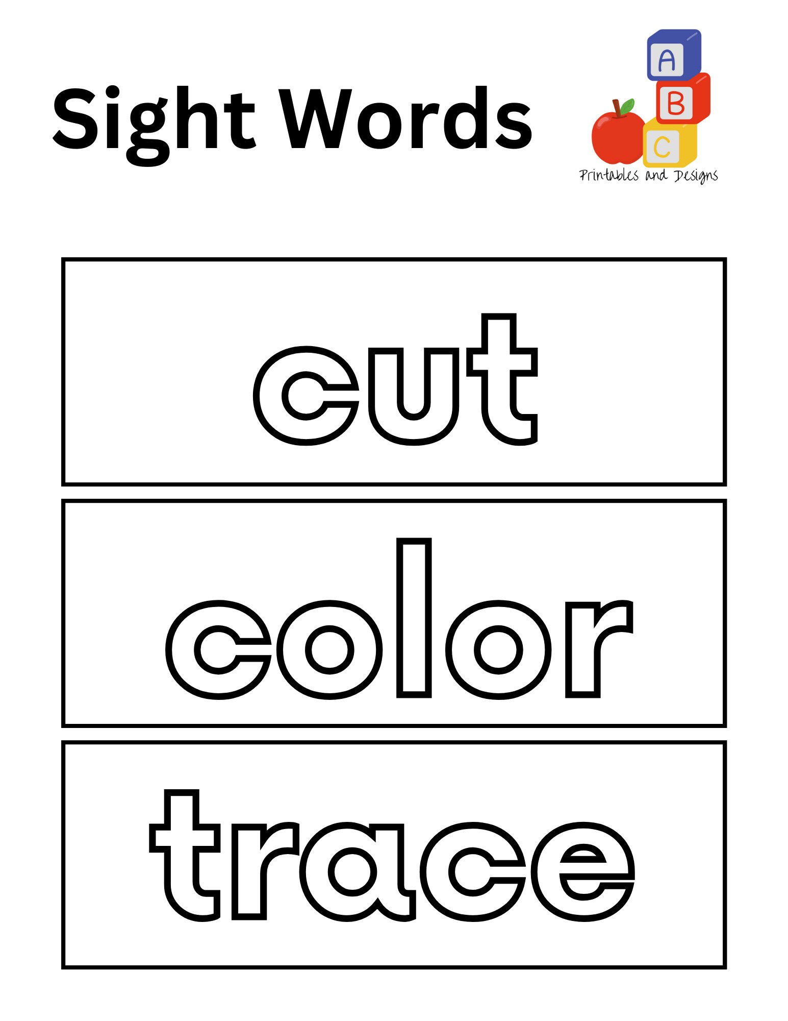 Sight Words Worksheets, Printable Activity for 5 Years and Up - Etsy