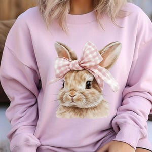 Osterhase Bild Kokette Bogen Aquarell Shirt Design Sublimation durch PNG, Ostern Kokette Png, Mädchen