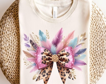 Leopard Coquette Bow Png, Coquette Png, Leopard plumage Print Png, Soft Girl Png, Girly, Coquette Shirt Design, Coquette Sublimation Design