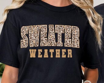 Leopard Coffee Weather Sublimation Shirt Design, Coffee Lover, Cozy Weather, Retro Checkered Fall Png, Varsity Fall Png, Sweater Weather