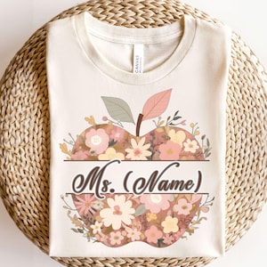 Personalized Teacher Shirt Gift for Teacher Appreciation PNG, Custom Teacher Apple Shirt, Teacher Team Shirt Teacher Gift, personalized name