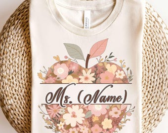 Personalized Teacher Shirt Gift for Teacher Appreciation PNG, Custom Teacher Apple Shirt, Teacher Team Shirt Teacher Gift, personalized name