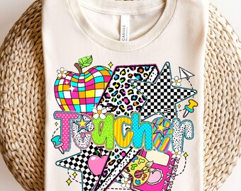 Preppy Teacher Png, Last Day Of School Png, Teacher Summer Png, Teacher Life Png, Teacher Appreciation Gift PNG, Retro Teacher Checkered png