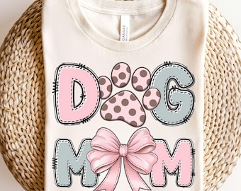 Dog Mama Bow Png, Preppy Dog Mom Flower Png, Mama Png, Mom Life Png, Dog Coquette Png, Dog Mama Shirt, Dog Gifts, Gift for mother, Glitter